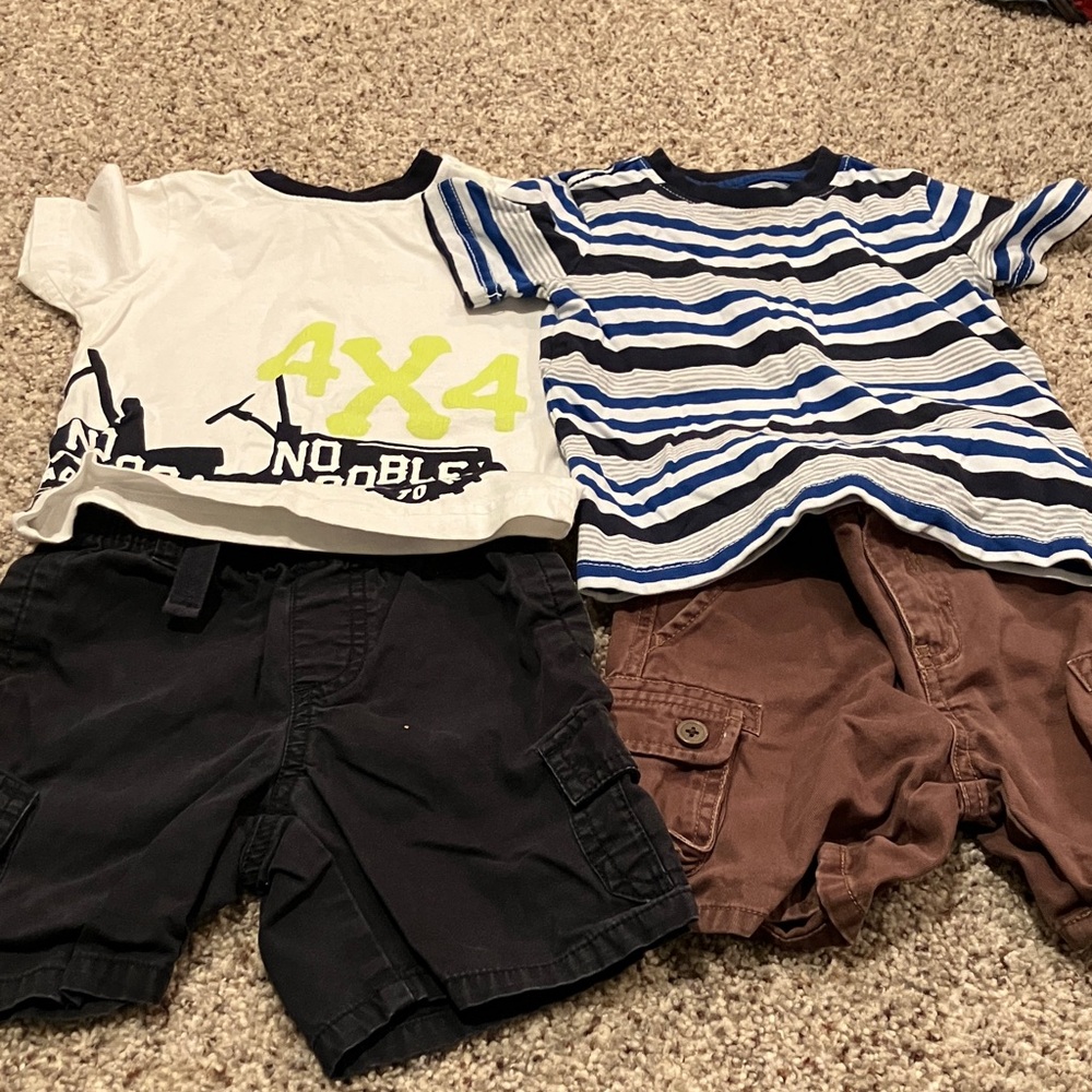 Gymboree Boys' T-Shirt (2) and Shorts (2) Set — Size 18-24 months